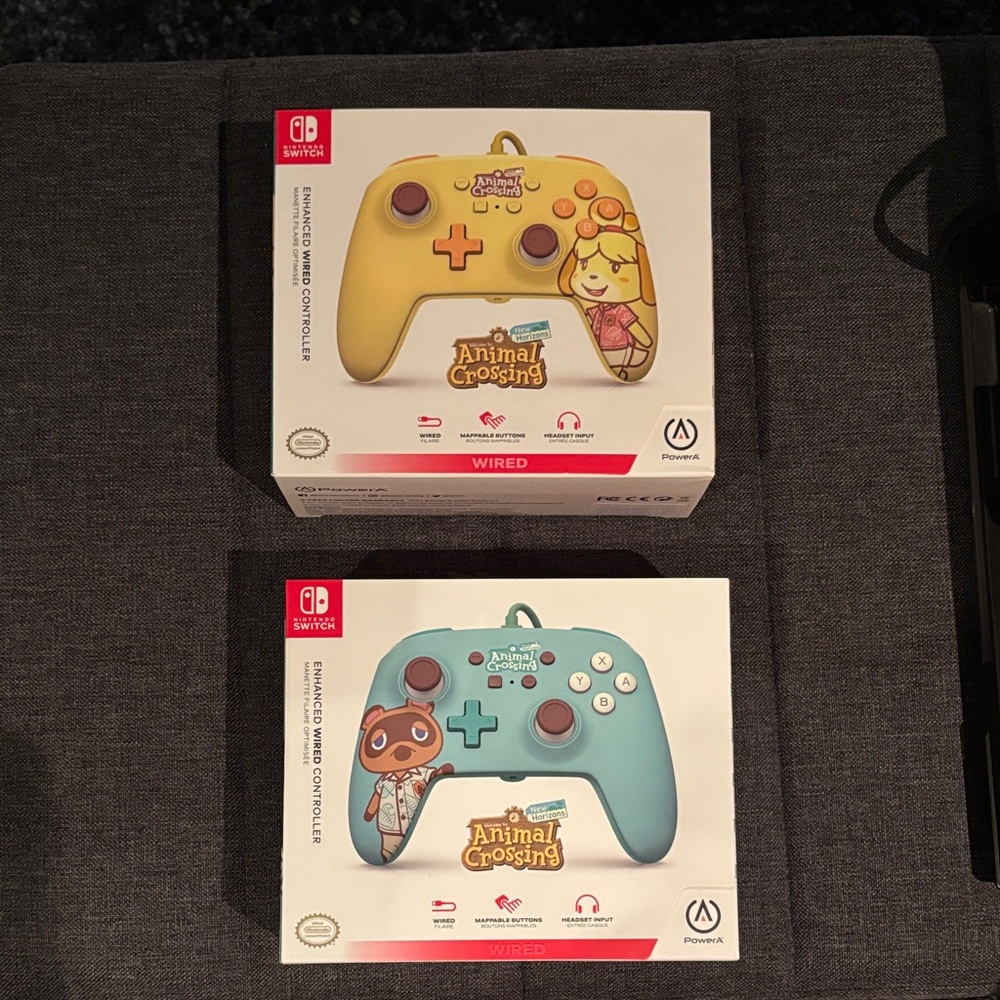 Nintendo Animal Crossing Controllers - Yellow and Blue